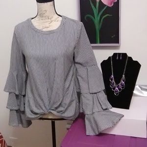 Blue Sky ruffled sleeve blouse